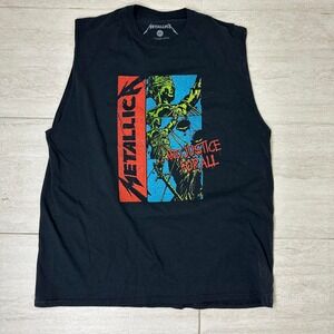 Metallica And Justice For All Tank Top XXL Black Band Shirt Sleeveless Graphic